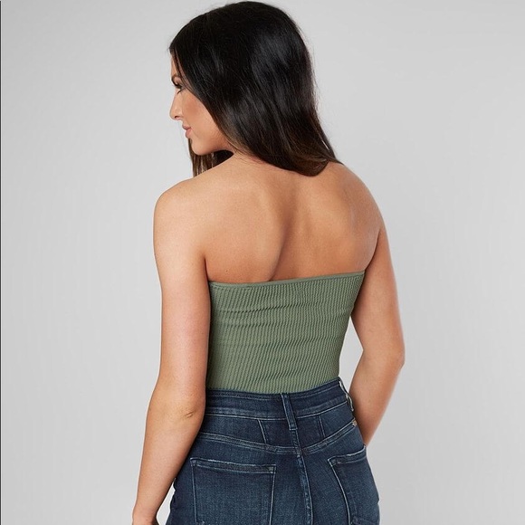 Free People Catch Up Bodysuit Thong Army Green - Picture 6 of 16